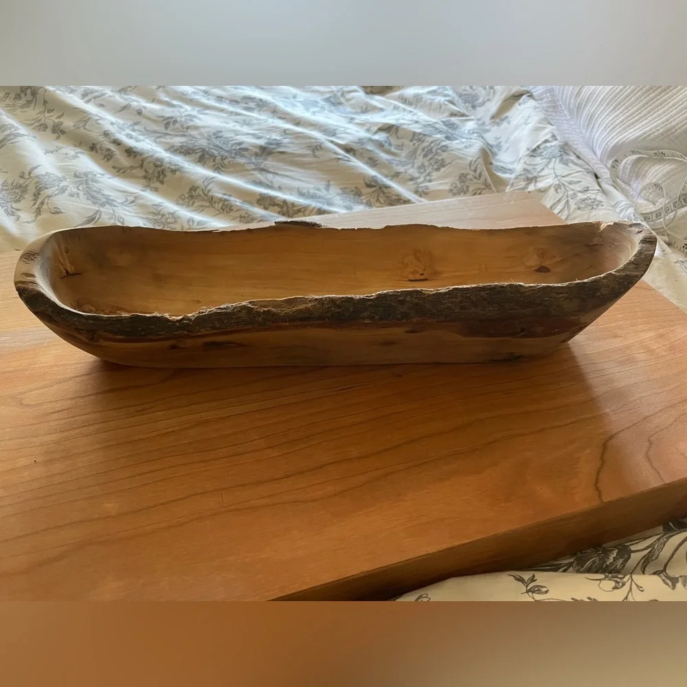 Decorative Wood Serving Bowl - Picture 3 of 9